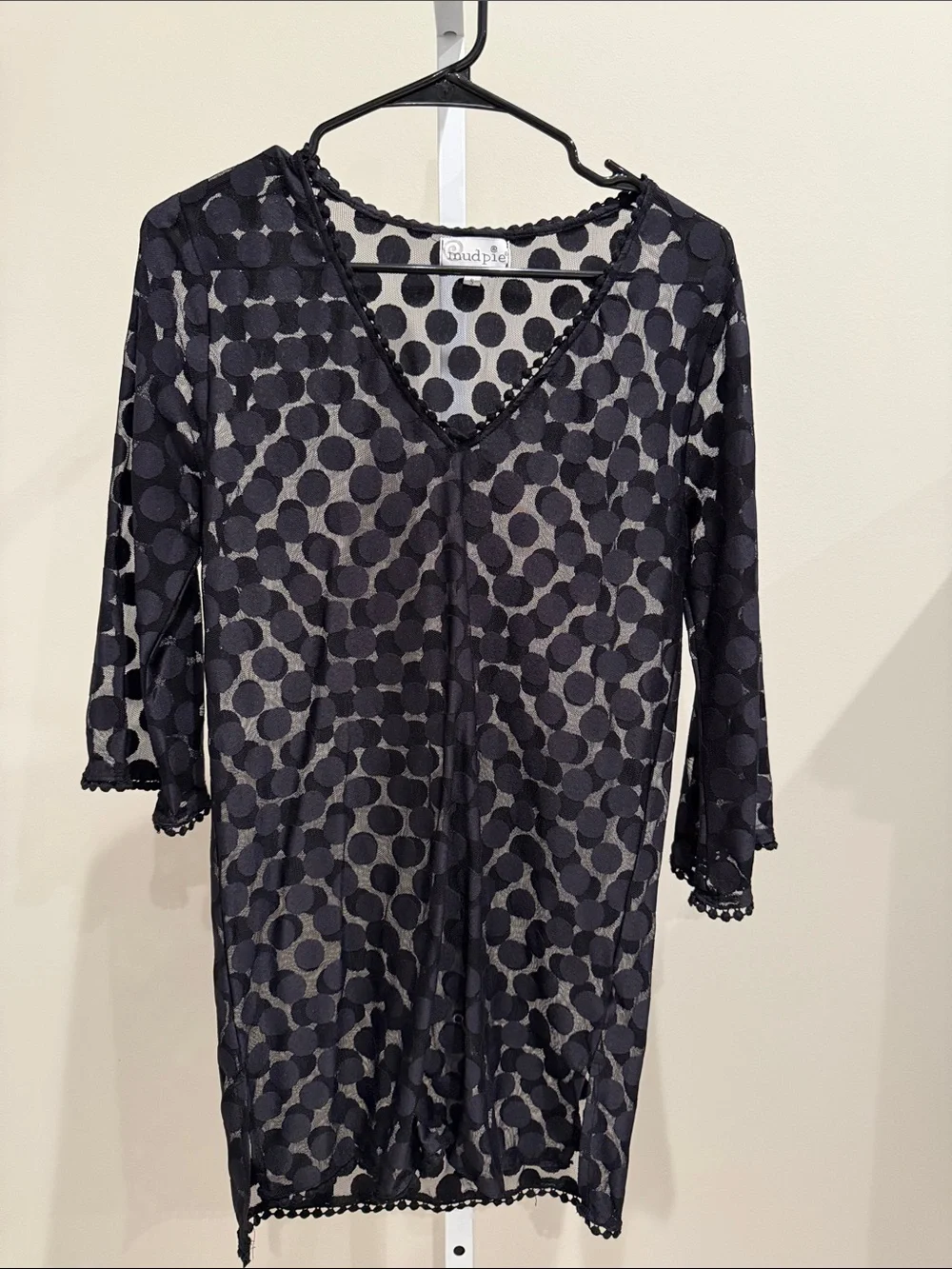 Sheer Black Polka Dot Cover-Up